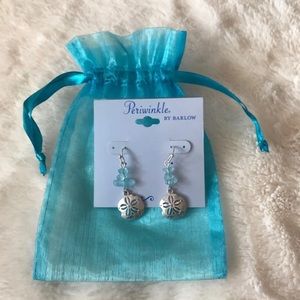 Sea Glass Sand Dollar Earrings